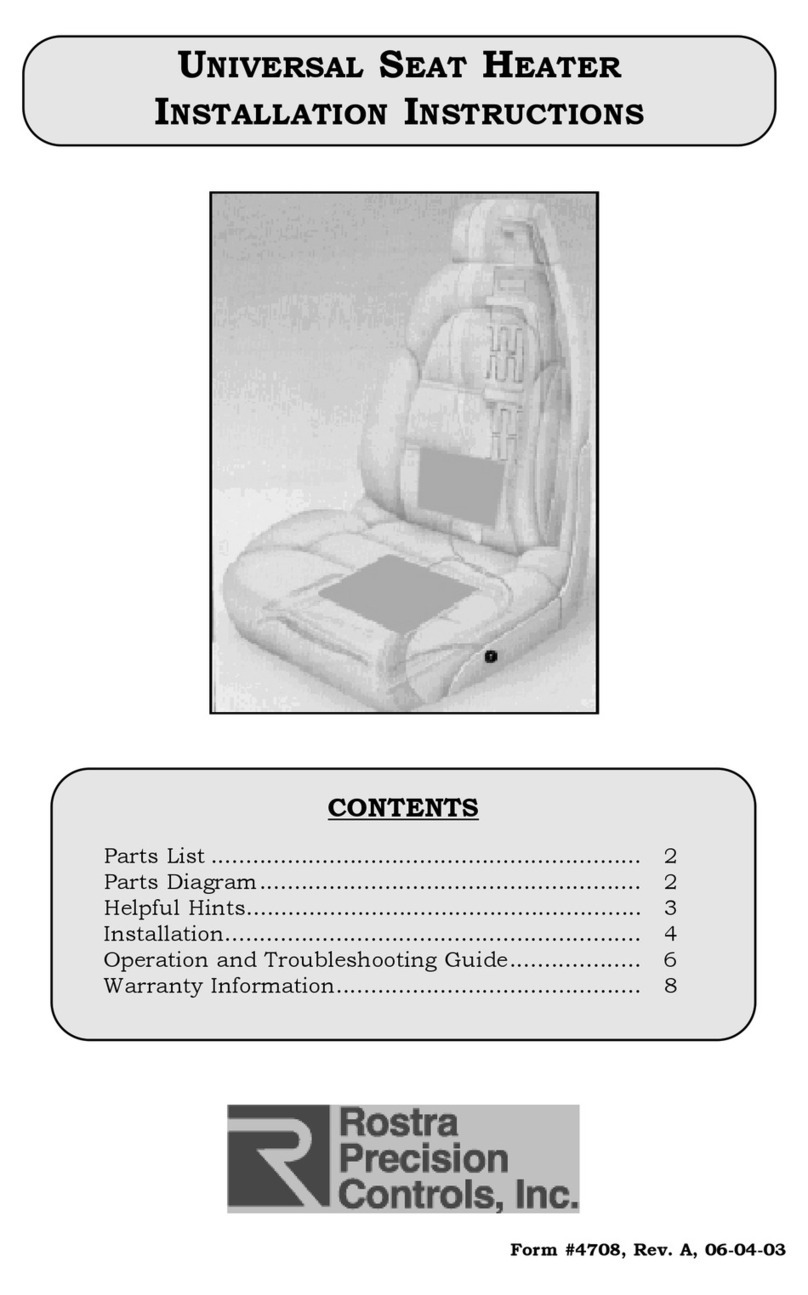 Rostra UNIVERSAL SEAT HEATER User manual Rostra UNIVERSAL SEAT HEATER User manual