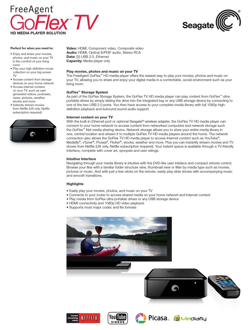 Seagate FreeAgent GoFlex TV Quickspecs