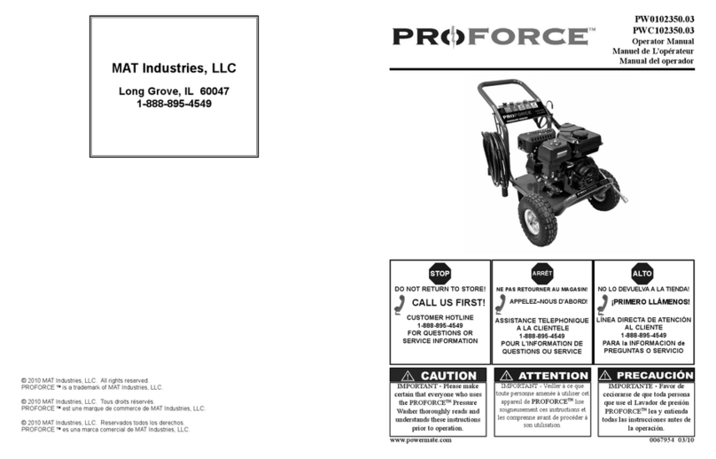 MAT Industries ProForce PW0102350.03 Operator's manual