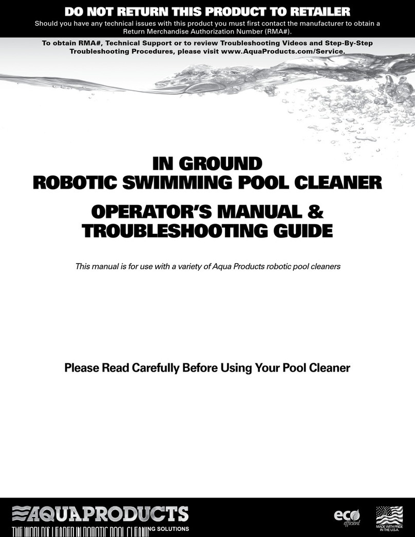 Aqua Products IN GROUND ROBOTIC SWIMMING POOL CLEANER Operator's manual & troubleshooting guide