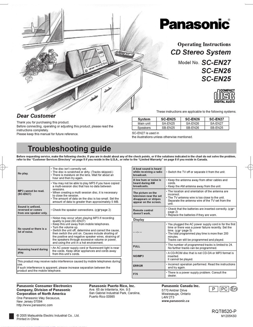 Panasonic SC-EN27 User manual Panasonic SC-EN27 User manual