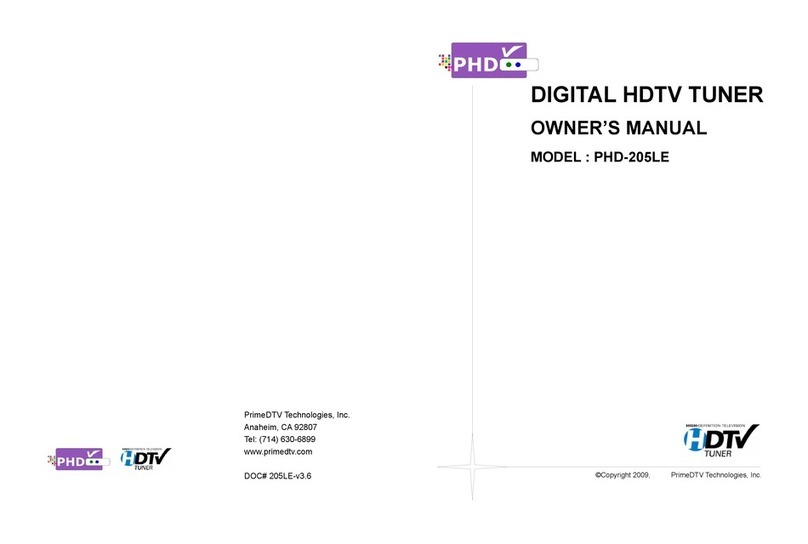 PrimeDTV Technologies PHD-205LE owner's manual