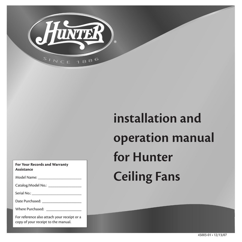 Hunter Hunter Ceiling fans User manual