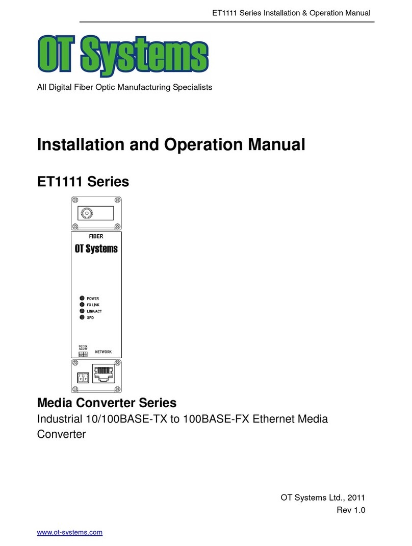 OT Systems ET1111-A-MT Installation and operation manual