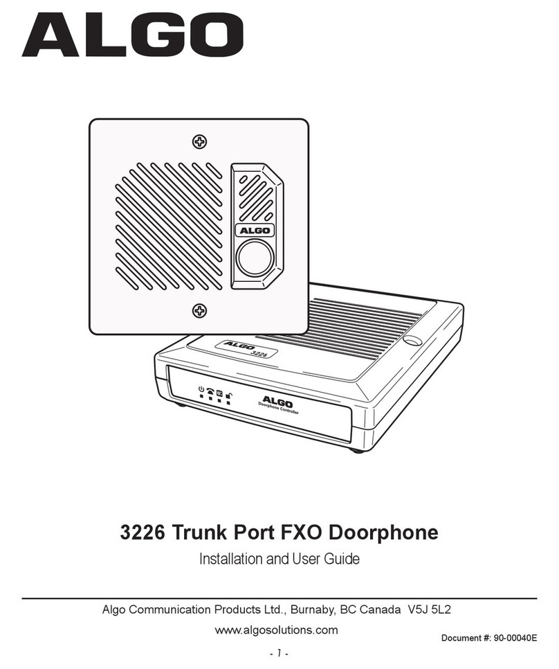 Algo 3226 User manual