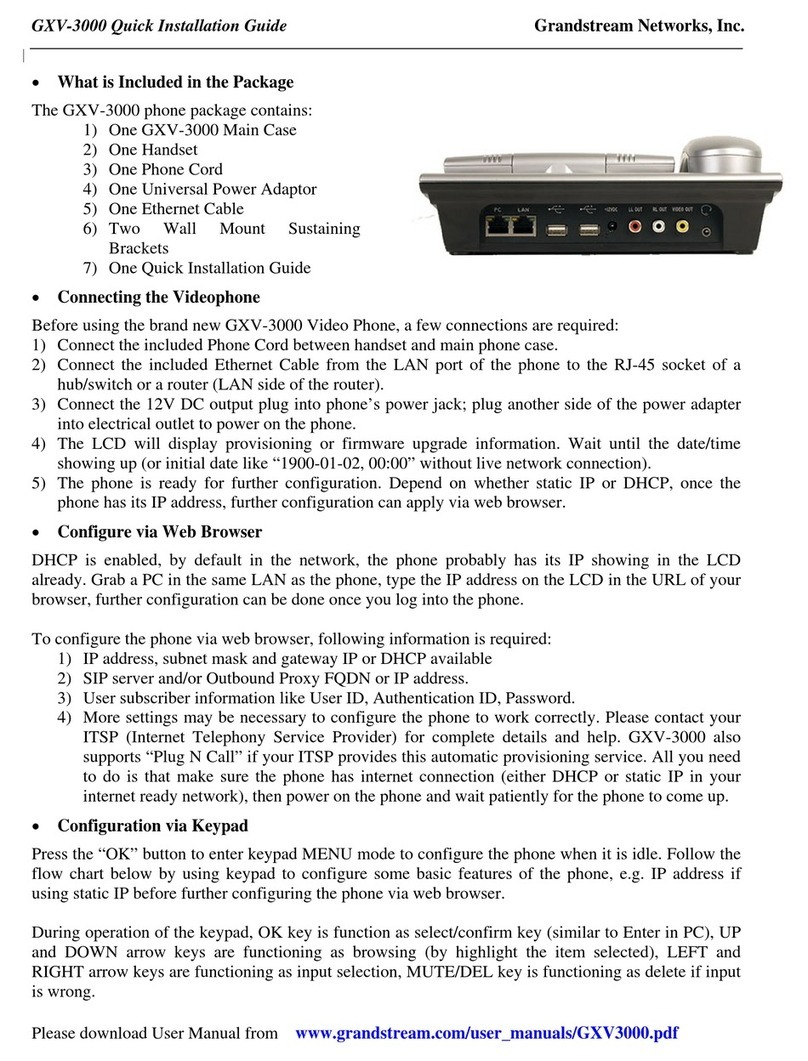 Grandstream Networks GXV-3000 User manual