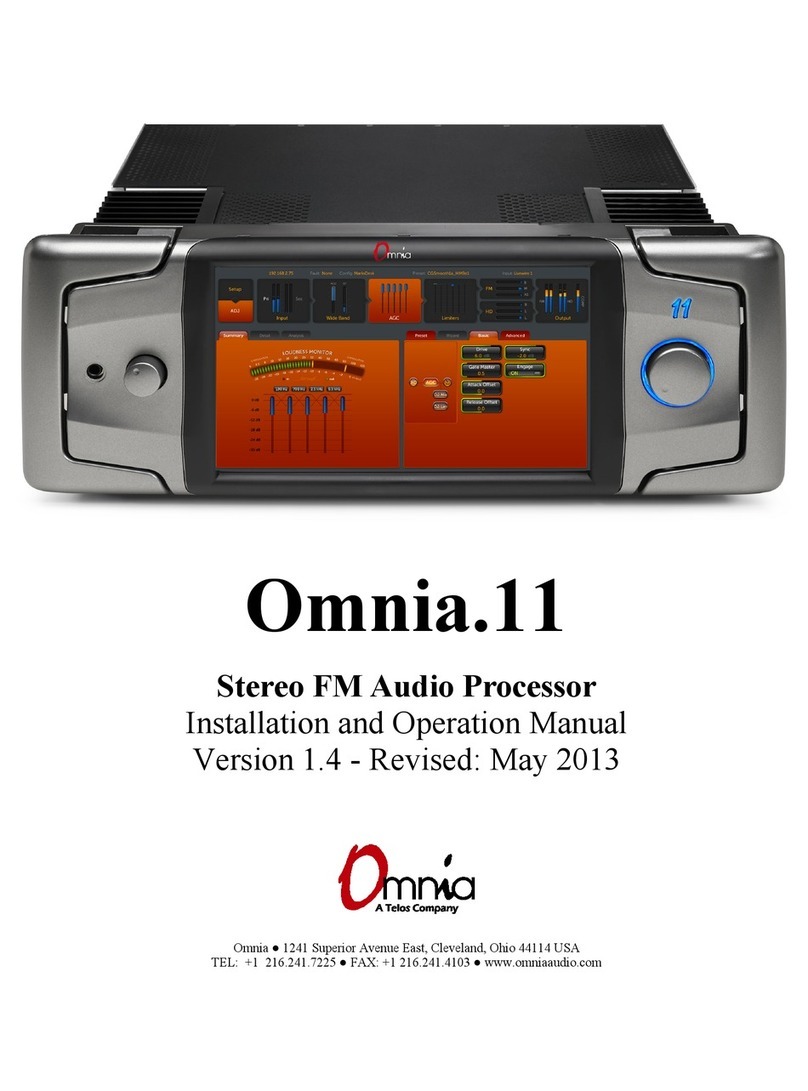 Omnia 11 Installation and operation manual