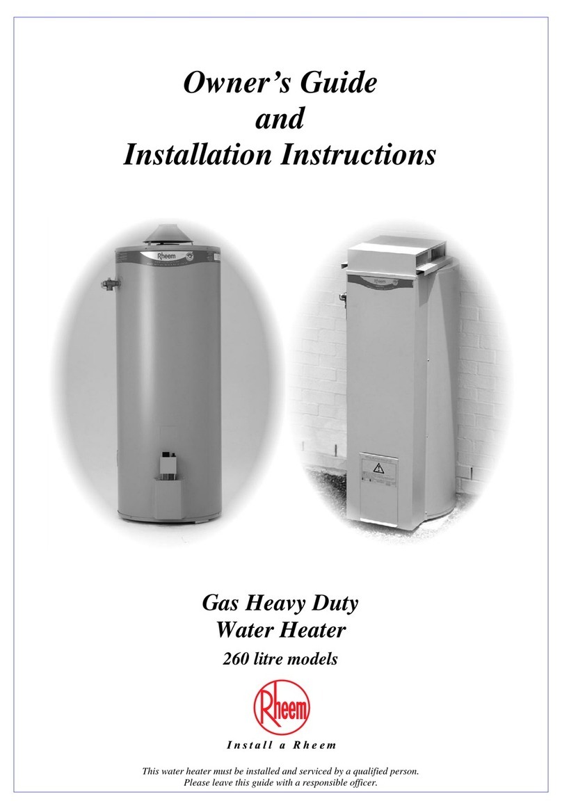 Rheem 260 Litre User manual