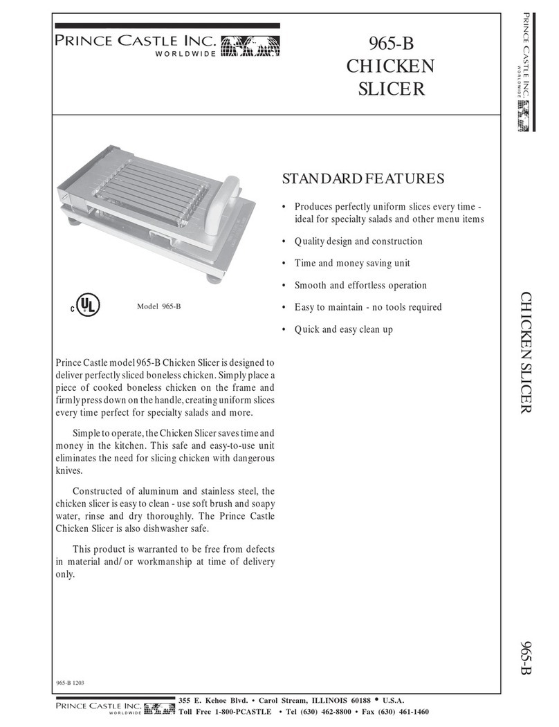 Prince Castle Chicken Slicer 965-B Specifications