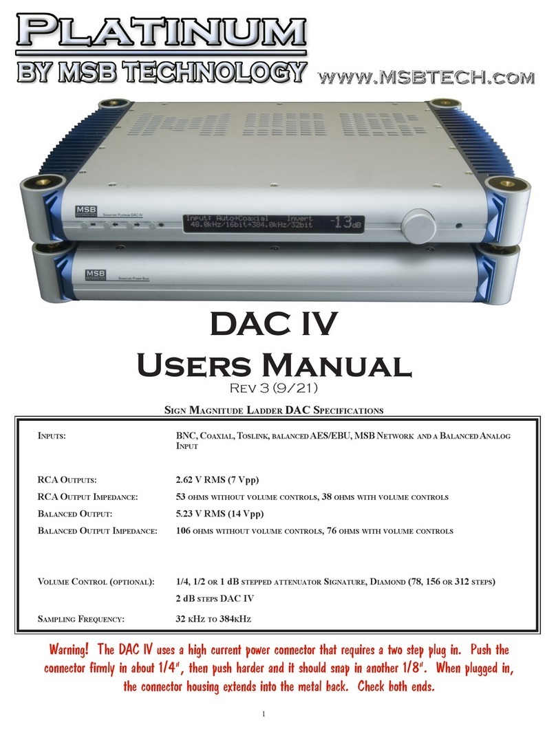 MSB Technology DAC IV user manual