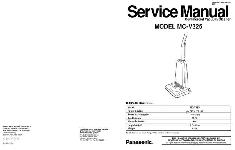 Panasonic MCV325 - COMMERCIAL VACUUM User manual Panasonic MCV325 - COMMERCIAL VACUUM User manual