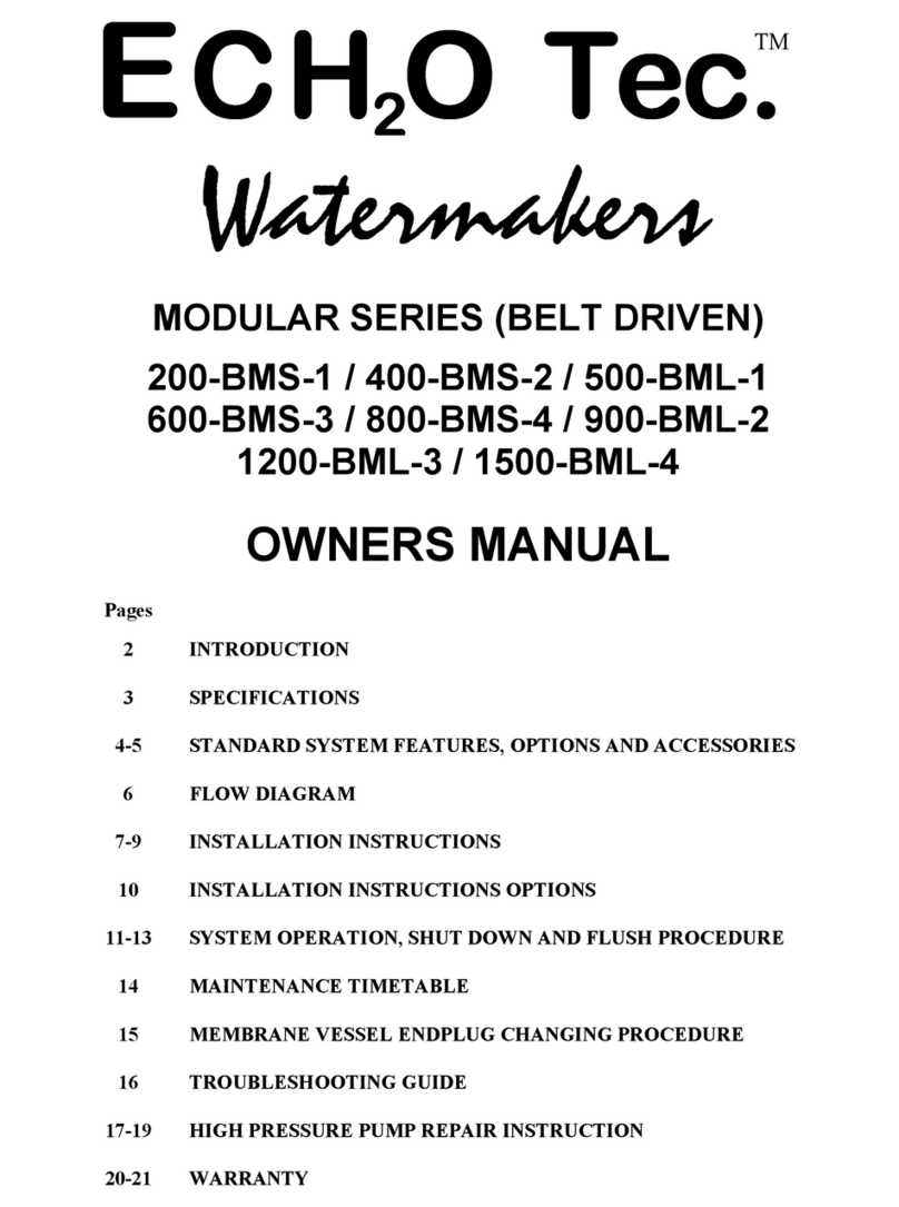 ECH2O Tec. Watermakers 200-BMS-1 User manual