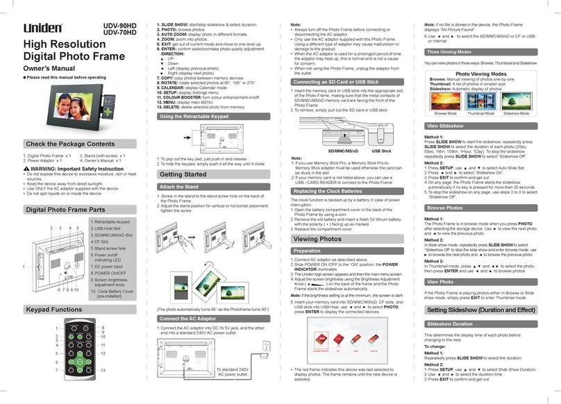 Uniden UDV-90HD owner's manual