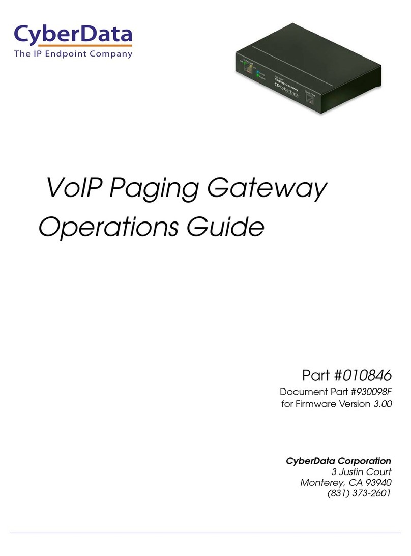 CyberData SiP Compliant 010846 Operation guide