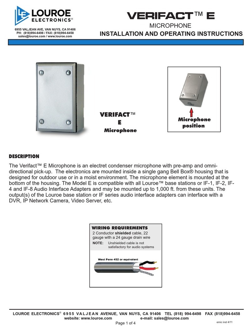 Louroe Electronics Verifact E Installation and operating instructions