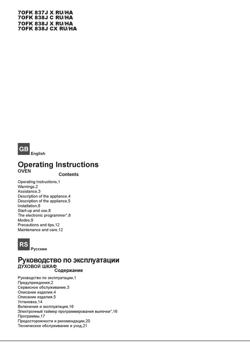 Hotpoint Ariston 7OFK 837J X RU/HA operating instructions Hotpoint Ariston 7OFK 837J X RU/HA operating instructions