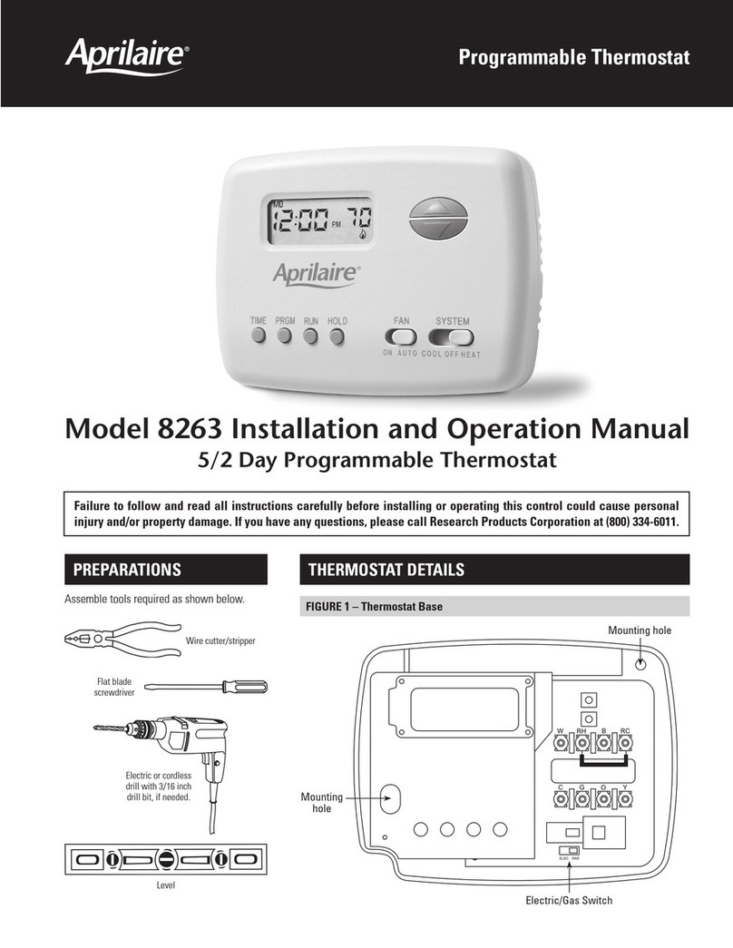 Aprilaire 8263 Installation and operation manual