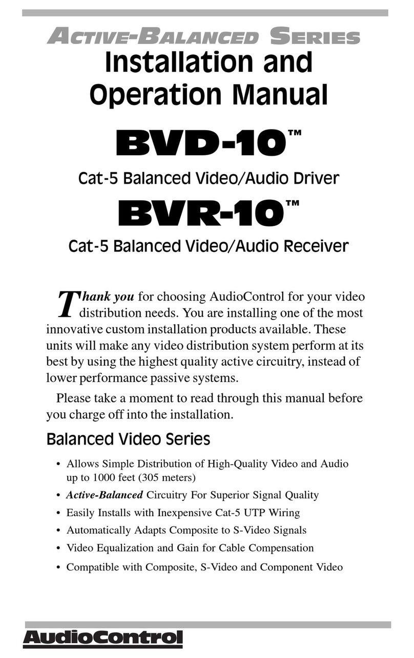 Audio Control BVD-10 User manual