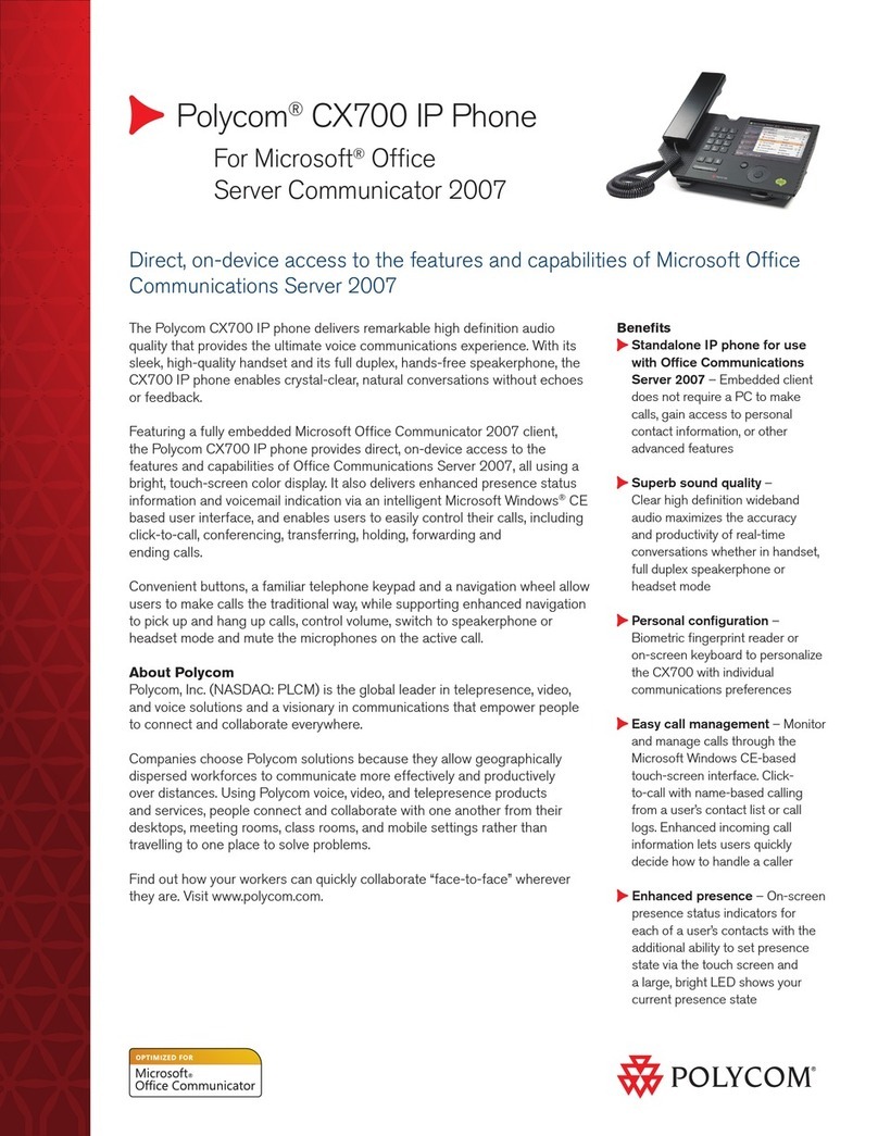 Polycom CX700 Specifications Polycom CX700 Specifications