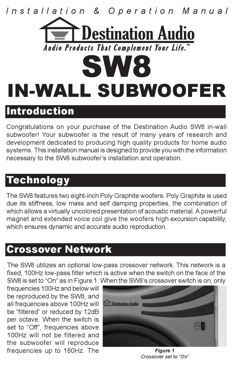 Destination Audio SW8 Installation & operation manual
