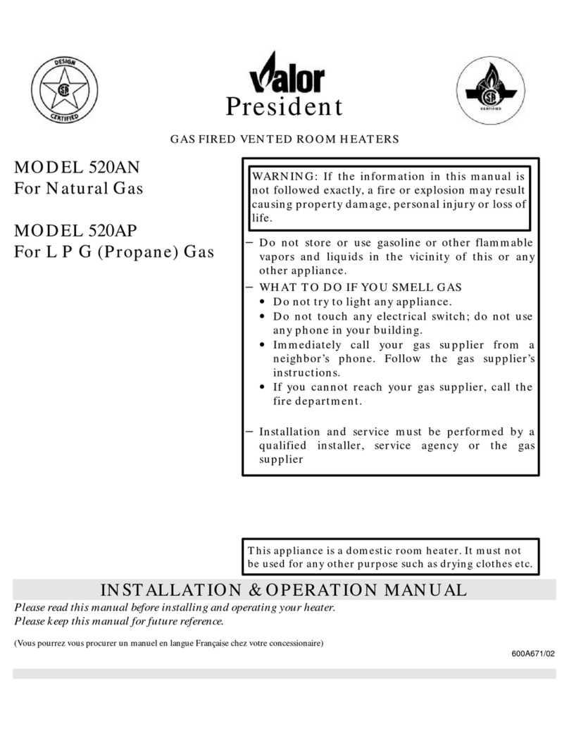 Valor President 520AN Installation & operation manual