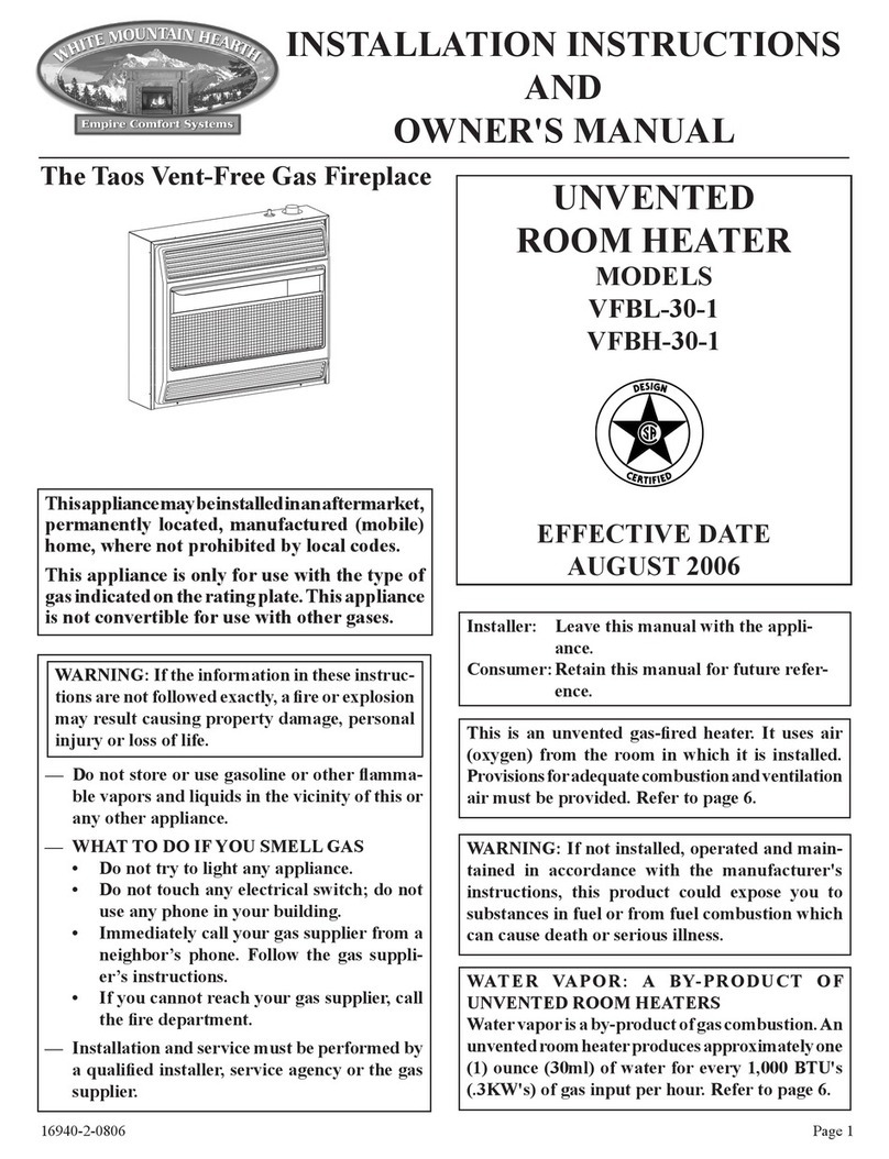 White Mountain Hearth VFBL-30-1 Quick start guide White Mountain Hearth VFBL-30-1 Quick start guide