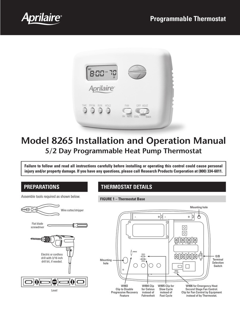 Aprilaire 8265 Installation and operation manual