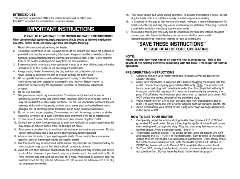 Comfort Home Products ERH210 instructions Comfort Home Products ERH210 instructions