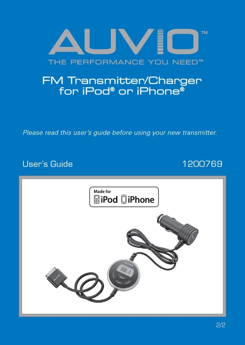 AUVIO FM Transmitter/Charger for iPod or iPhone user guide