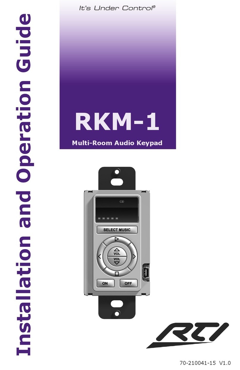 RTI RKM-1 Installation and operation guide