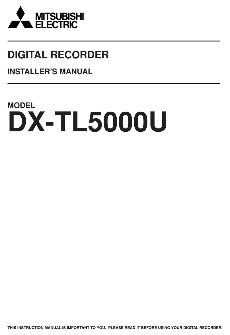 Mitsubishi Electric 16CH DIGITAL RECORDER DX-TL5000U Installer manual