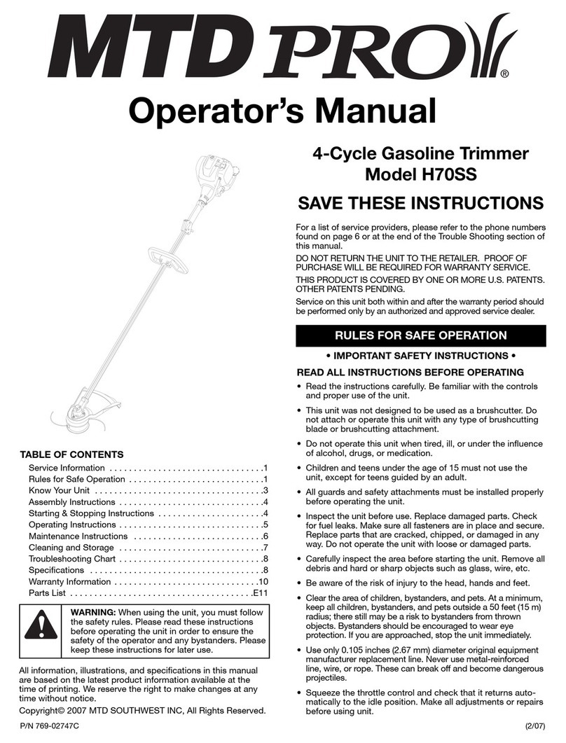 MTD Pro H70SS Operator's manual