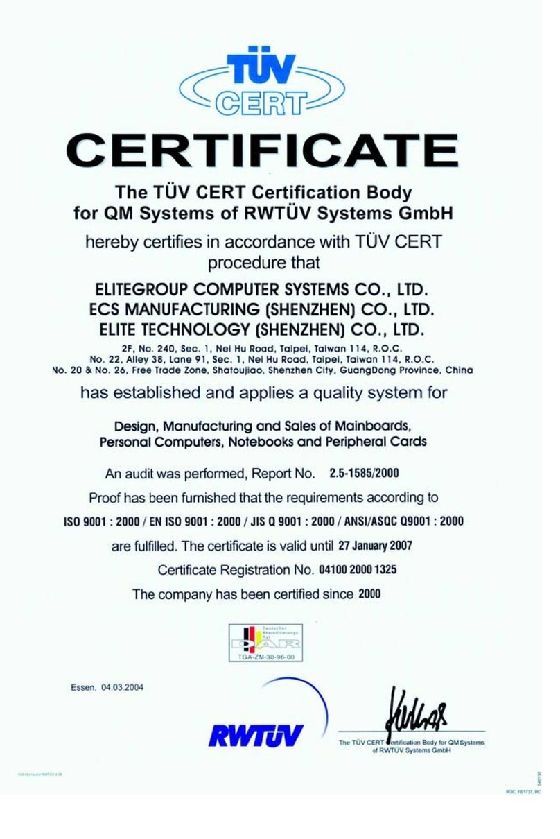 ECS Mainboard User manual