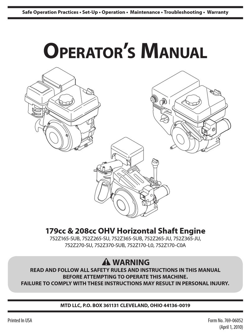 MTD 179cc User manual