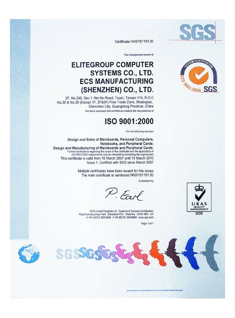 ECS Motherboard user manual