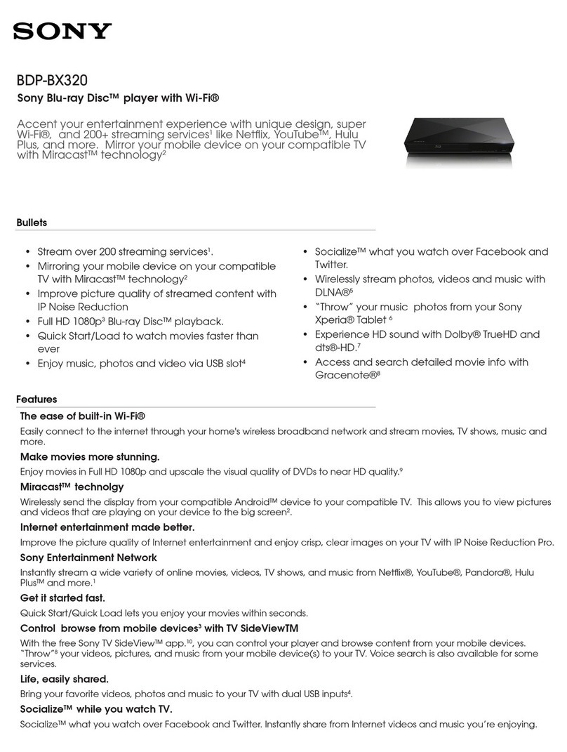 Sony BDP-BX320 Brochure & specs