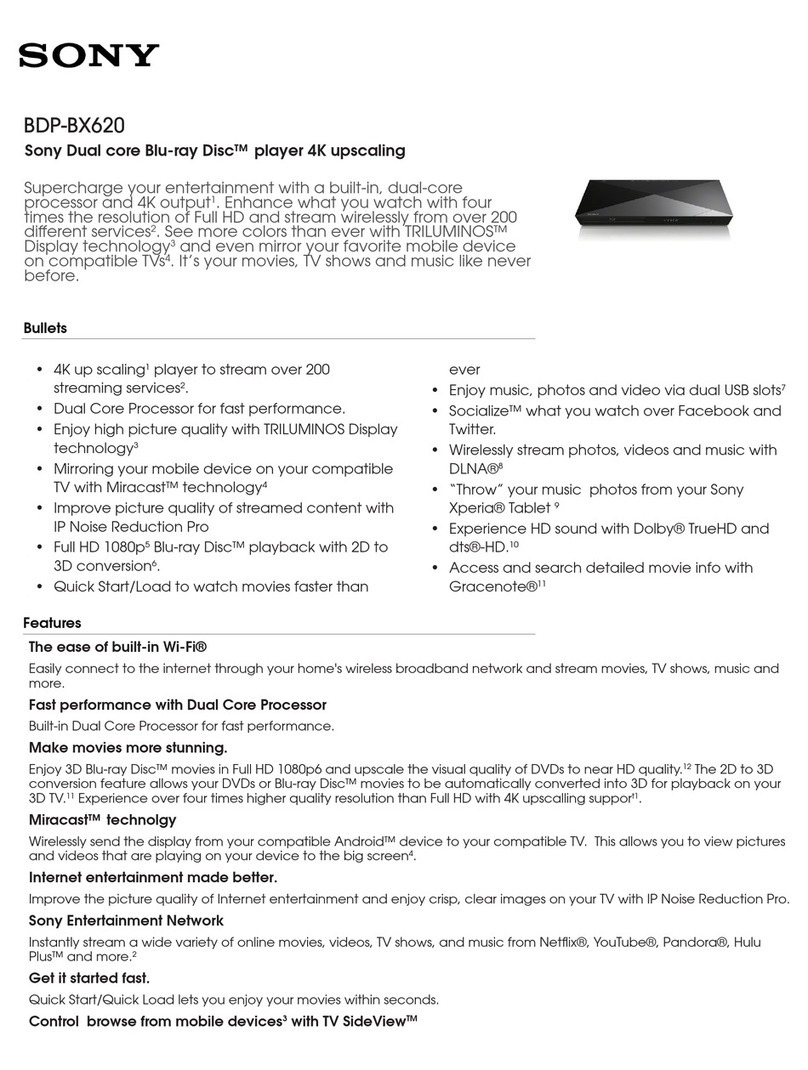 Sony BDP-BX620 User manual