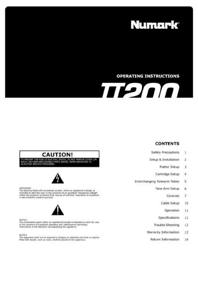 Numark II2200 operating instructions