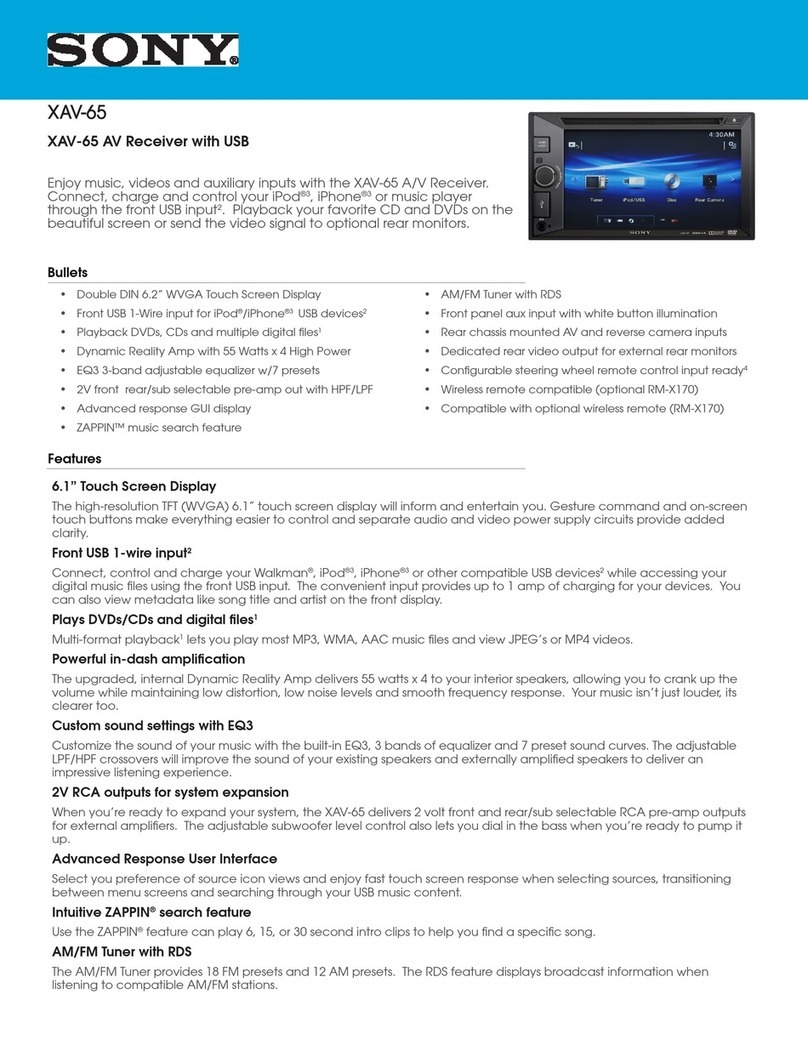 Sony XAV-65 User manual
