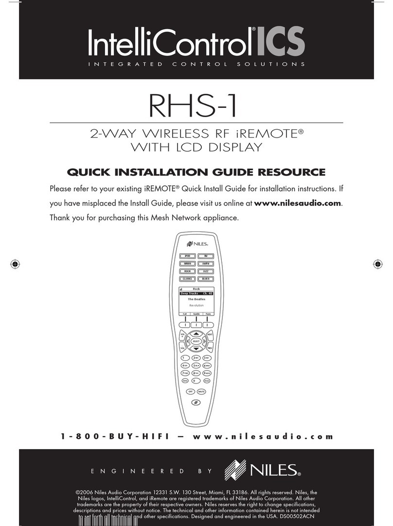 Niles RHS-1 User manual