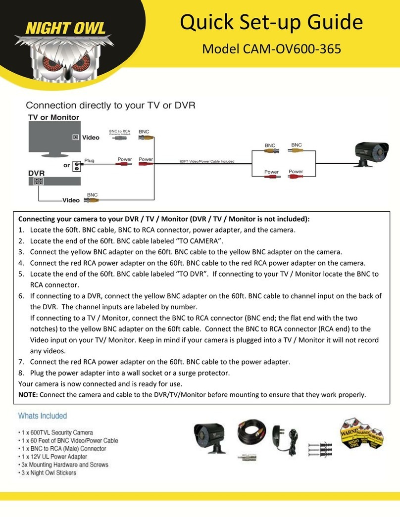 Night Owl CAM-OV600-365 Quick setup guide