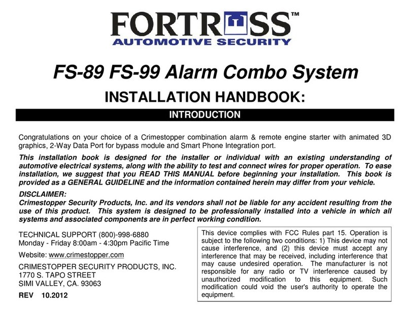 Fortress Automotive Security FS-89 Installation handbook