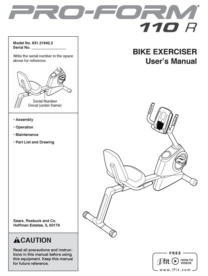 Pro-Form 110 R User manual