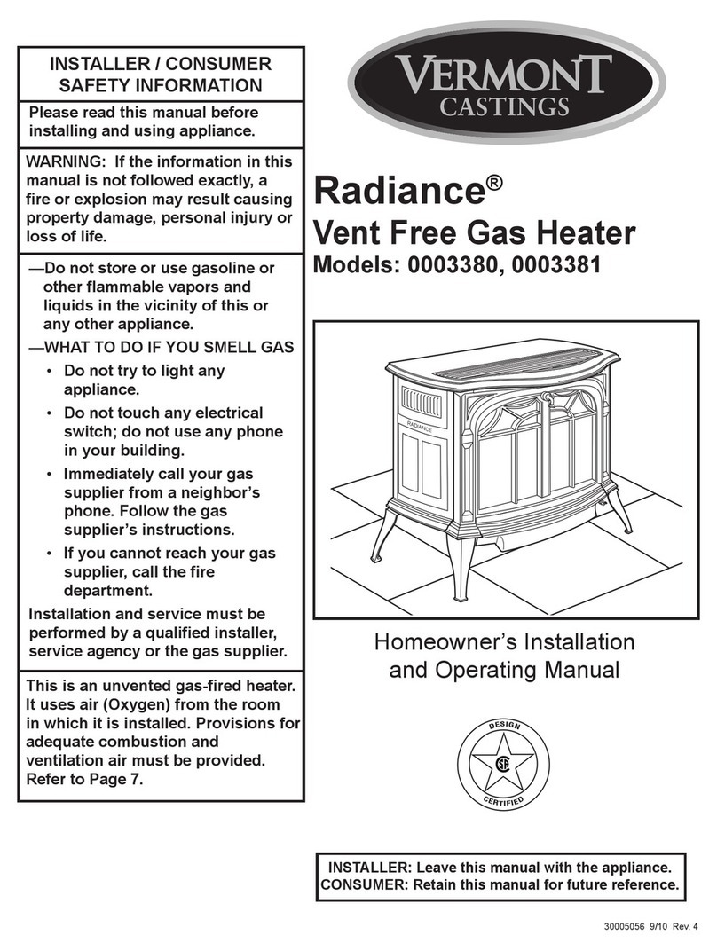 Vermont Castings 3380 Homeowner's installation and operating manual Vermont Castings 3380 Homeowner's installation and operating manual