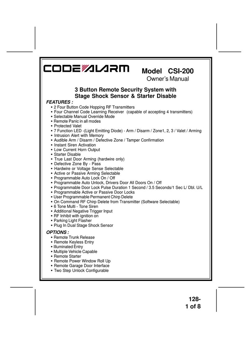 Code Alarm CSI-200 User manual