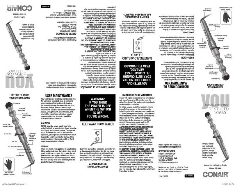 Conair CD128X User guide