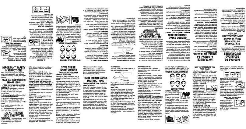 Conair GMT175RCS Instruction booklet