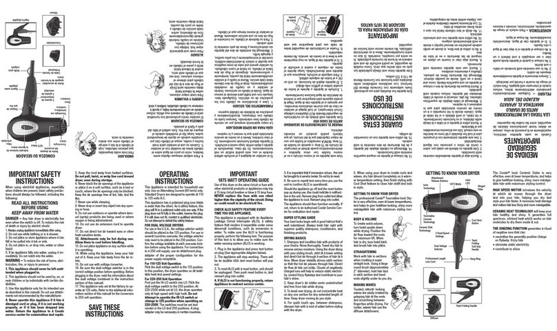 Conair Infiniti 217 User guide