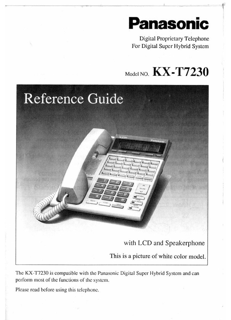 Panasonic KX -T7230 reference guide