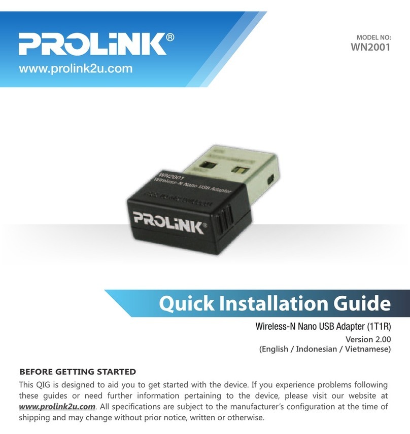 PROLiNK WN2001 Quick installation guide